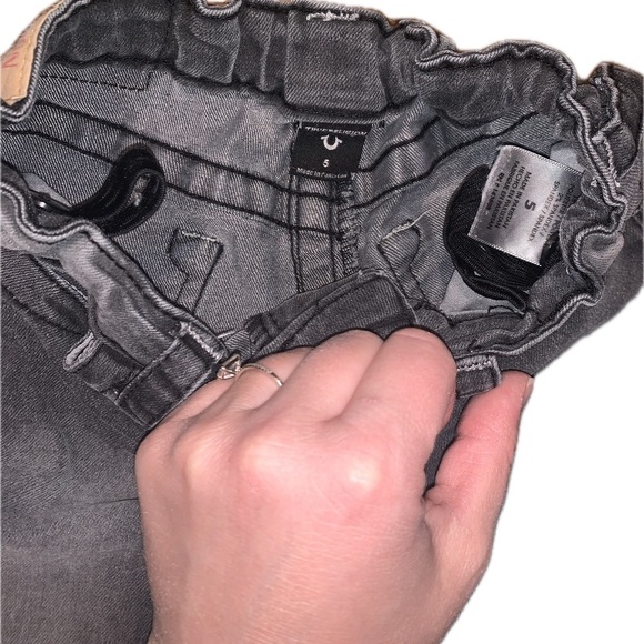 True Religion Gray Distressed Toddler Kids Jeans Pants Adustable Waist 5 - Picture 3 of 6